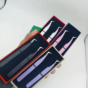 Vente flash Sevmek Surgical ZM-ET2046 Pince à épiler en acier inoxydable noir lisse, durable, antistatique, précision, pointe en fibre de 10 mm, pour cils - Product Image 3