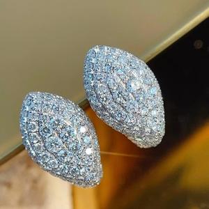 925 Earring Fine Fashion Jewelry Weddings Birthdays S925 Sterling <b>Silver</b> VVS Moissanite Diamond <b>Silver</b> <b>Stud</b> Earring - Product Image 2