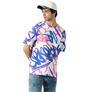 Camisetas de hombre de algodón/bambú con estampado por sublimación de gran tamaño, ropa informal OEM, manga corta de alta calidad, precio razonable - Product Image 1