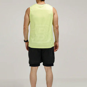Camiseta sin mangas 100% algodón con logotipo personalizado para hombre, ropa informal cómoda de alta calidad con color personalizado transpirable - Product Image 3
