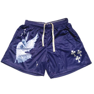 Short d'entraînement en maille de polyester double couche d'entrejambe de 5 pouces OEM pour hommes Logo personnalisé Imprimé sur tout le pourtour Style décontracté Motif solide - Product Image 3