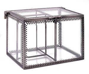 Nueva llegada caja de anillo de lujo de terciopelo gris con cerradura caja de joyero para regalo organizador de anillos caja de joyería decorativa para el hogar - Product Image 3