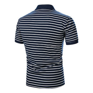 เสื้อเชิ้ตแขนสั้นผู้ชาย ผ้าฝ้าย 100% ระบายอากาศได้ดี ลายทาง ดีไซน์สีสันเข้ากัน แฟชั่นปกเสื้อ - Product Image 2