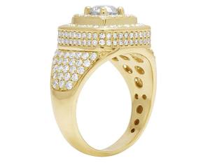 Anillo de lujo con tachuelas de moissanita redonda con diamantes para hombre en plata 925, joyería personalizada de Hip Hop - Product Image 4