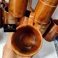 MN EXPORTS Modèle MNE-302 Tasse Classique de Luxe en Bois Naturel Faite à la Main Écologique pour Café/Thé Compatible Micro-ondes Maison et Bureau