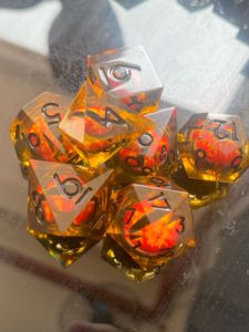 Dés à yeux de dragon avec noyau liquide, faits à la main, pour Dungeons and Dragons, jeu de dés <span class=keywords><strong>RPG</strong></span> multi-faces - Product Image 5