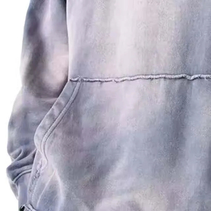 Sudaderas con Capucha Unisex de Etiqueta Privada, Lavado Ácido, Efecto Desgastado, Premium, Hombros Caídos, 100% Algodón - Product Image 5