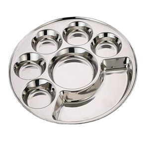 Thalis en acier ensemble de thalis en acier stl compartiment en acier inoxydable thali plateau de nourriture thali plats en acier inoxydable royaume-uni thali plaque tache - Product Image 5