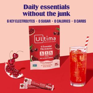 Ultima Replenisher Daily <b>Electrolyte</b> <b>Powder</b> – Cherry Pomegranate, 20 Stick packs - Product Image 5