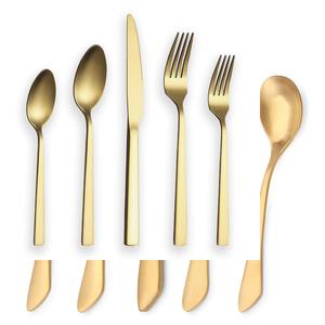 Couverts de mariage en acier inoxydable de luxe Offre Spéciale, plaqué or, poli miroir, ensemble cuillère et fourchette sûr et sain - Product Image 4