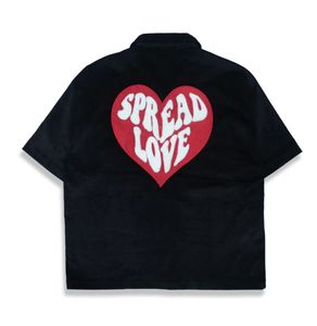 Maßgefertigte Kurzarm-Oversize-Cordhemden mit Knöpfen und Doppeltaschen für Herren Satin-gefüttertes Cordhemd Unisex - Product Image 4