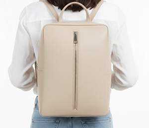 Sac à dos moderne en cuir PU pour femmes, design fin, fermeture éclair verticale, pour le bureau et l'usage quotidien - Product Image 6