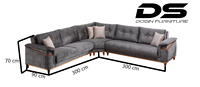 Sofá Modular de Tres Plazas Chester, Estilo Italiano Moderno, Muebles de Madera para Sala de Estar, Hospital, Hotel, Apartamento, Villa, Superventas