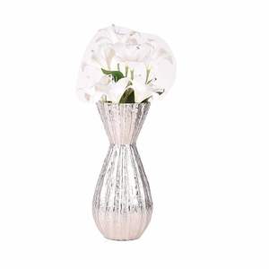 Pot de fleurs en aluminium plaqué argent fait à la main Accessoires de décoration intérieure Vase décoratif de luxe - Product Image 1