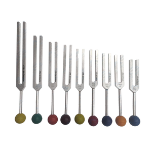 Juego de diapasones, diapasones perfectos para la curación del ADN con bolas de goma de color Chakra y martillo de madera, mazo, terapia de sonido curativa - Product Image 1
