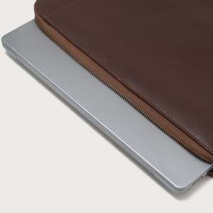 Baxter 17 <b>Inch</b> Vintage Brown Laptop Sleeve Genuine Leather and PU Slim Modern Sling Carrying System Soft Protective for Work - Product Image 4