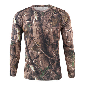 Magliette da caccia per uomini Polo in pile massello 3D cinghiale cervo Smocked bianco mimetico Camo cacciatore di pesca