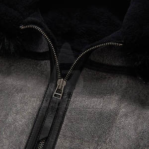 Veste en cuir et fourrure tricotée pour femme, hiver, couleur unie, respirante, écologique, personnalisable – Meilleures ventes - Product Image 2