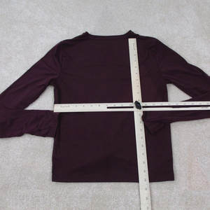 Elegant Twist Front Knot <b>Women</b> Long Sleeve Shirt Deep <b>Burgundy</b> Casual Crewneck Tunic <b>Top</b> Winter Soft Stretch Print Eco-Friendly - Product Image 6