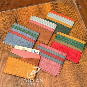 Cartera de cuero reciclado colorida delgada de negocios, tarjeteros de tendencia, regalo de moda de viaje, bolsillo para monedas, estilo personalizado - Product Image 1