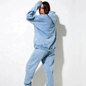 Conjuntos Deportivos de Dos Piezas para Mujer, Diseño Personalizado con Logotipo, Ropa Deportiva de Invierno, 100% Algodón, Manga Larga, Conjuntos Elegantes - Product Image 2