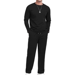 Jogger survêtement pour hommes décontracté 2 pièces pulls ras du cou amples et pantalons de survêtement à cordon ensembles de survêtements - Product Image 6
