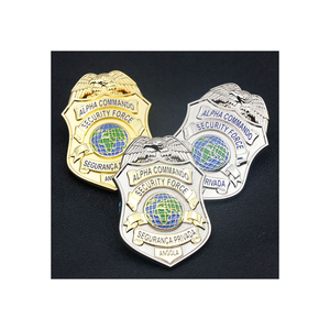 Insignia de Logotipo de Guardaespaldas Nacional Personalizada, Insignia de Seguridad de Metal Plateado en Oro y Plata con Cartera - Product Image 6