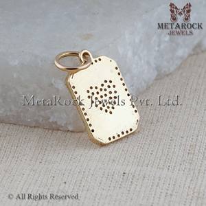 Pendentif coeur en or jaune 14K, vente en gros, diamant pavé, fabricant, bijoux Baguette - Product Image 4