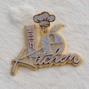 Pendentif diamant Moissanite coupe ronde Style Hip-Hop fiançailles pour hommes pendentifs fins breloques en argent sterling 925 - Product Image 1