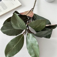 Daun Magnolia Buatan Realistis Terbaik Tahan Air Warna Coklat/Hijau 22 Inci Dekorasi untuk Paskah Bunga & Tanaman Hias Rumah