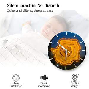 Luxury Handmade Resin Ocean Theme Modern Waterproof Oversized Mechanical <b>Battery</b> Powered Night <b>Light</b> Wedding Home <b>Wall</b> Clock - Product Image 3