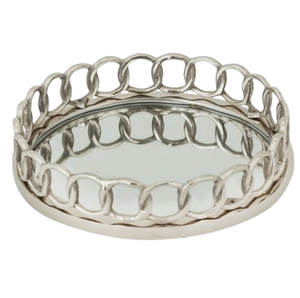 <b>Mirror</b> Polished Aluminum Casting Decorative Tray on Sale <b>Silver</b> Color Best Quality Metal Tray Home Decor Christmas Occasio - Product Image 1