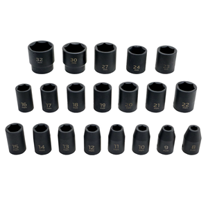 Jeu de douilles à choc pneumatiques 20 pièces 1/2 pouce Cr-V 8-32 mm OEM Garantie 3 ans Fabriqué à Taïwan - Product Image 3