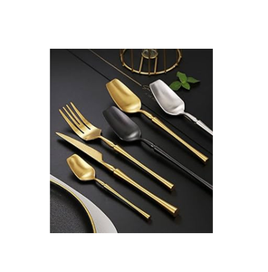 Couverts en laiton ensemble de couverts ustensiles de salle à manger ensemble de cuillères du désert en acier miroir en laiton coulé poignée utilisation pour les événements de mariage cuillère - Product Image 1