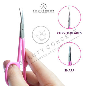 กรรไกรตัดเล็บปลายแหลมคมกริบ สำหรับคนถนัดขวา  ใบมีดตรงโค้งสีชมพู  สแตนเลสอย่างดี  บรรจุภัณฑ์แบบกำหนดเอง  ขายดีที่สุด - Product Image 2