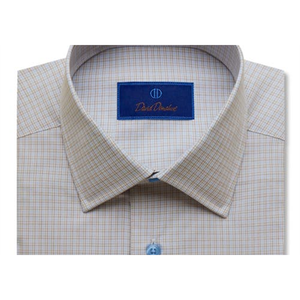 เสื้อเชิ้ตเดรสลายตารางสำหรับผู้ชาย David Donahue รุ่น Dune ไซส์ XL ผ้าฝ้าย 100% ป้องกันรอยยับ ผ้าป๊อปลินและผ้าอ๊อกซ์ฟอร์ด เสื้อเชิ้ตสำหรับธุรกิจ - Product Image 2