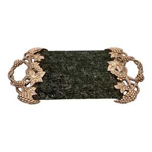 ถาดเสิร์ฟแบบคลาสสิกพร้อมที่จับโลหะถาดหนังตกแต่งโต๊ะโรงแรมชากาแฟรูปทรงสี่เหลี่ยมถาดเสิร์ฟสีน้ำตาล - Product Image 3