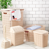 Ensemble de rangement pour la maison, la salle de bain et la garde-robe Afossa, écologique, durable, anti-poussière, multifonctionnel, en plastique PP moderne, 5 paniers à linge