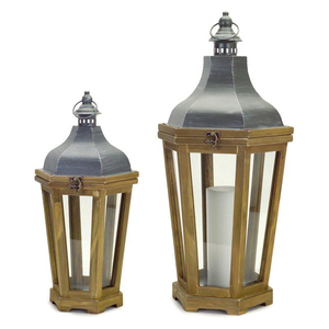 Farol de Vela Clásico de Madera y Metal, Farol Marroquí Colgante para Decoración de Iluminación en el Hogar, Bodas y Navidad - Product Image 1