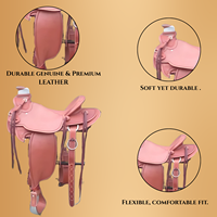 Selle de cowboy en cuir véritable de qualité supérieure, fabriquée à la main, avec arceau Wade, confortable et durable, pour l'équitation et le ranch.