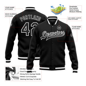 Veste universitaire pour hommes en gros, style streetwear, col montant d'hiver, patch en chenille, manches en cuir, vêtements d'extérieur streetwear - Product Image 3