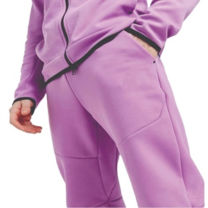 Conception OEM 69% Coton 31% Polyester Rose Hommes Tech Polaire Survêtement Full Zip Hoodie Joggers Sweatpants Sweatsuit - Product Image 5
