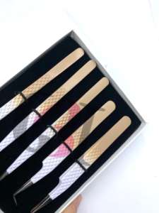 Pinzas para Extensión de Pestañas de Acero Inoxidable con el Mejor Diseño, Rectas, de 45 Grados, con Recubrimiento en Polvo de Doble Color, Antimagnéticas, de 90 Grados - Product Image 5