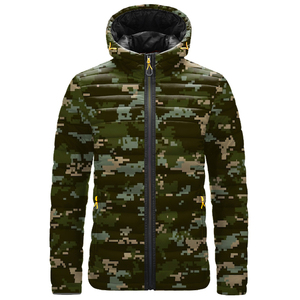 Veste bouffante d'hiver décontractée pour hommes, col montant, tissu tissé fonctionnel, imprimé par sublimation, grande taille 4XL, camouflage - Product Image 2