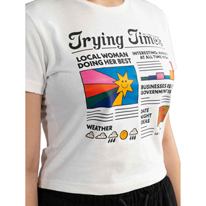เสื้อครอปผ้าฝ้ายระบายอากาศแขนสั้นลำลองสำหรับผู้หญิงใส่ฤดูร้อนมีโลโก้และสีตามสั่ง - Product Image 6