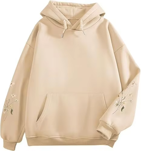 Sweat à capuche oversize pour femme, style formel d'été, coupe ample, tricoté en polaire, manches longues, confortable à l'avant - Product Image 6