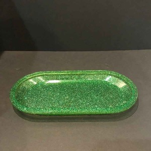 Plateau décoratif en résine de plusieurs couleurs, organisateur de cosmétiques, décoration d'intérieur, plateau ovale en résine, plateau de coiffeuse, haute qualité - Product Image 1