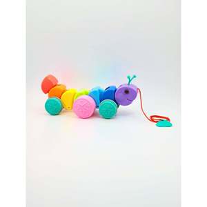 รถหัดเดินเด็กแบบดึงเล่นรูปหนอนหมุนวน ทำจากพลาสติก สนุกสนานสำหรับเด็กขี้สงสัย พร้อมชุดอุปกรณ์เสริม - Product Image 2