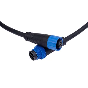 M15 Konektor Kabel Tahan Air IP68 Steker Listrik Luar Ruangan untuk Kabel 2-Pin Konektor LED