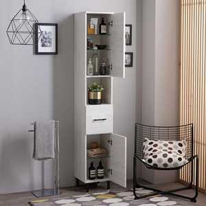 190cm Tall Ravenna <b>Storage</b> Unit in White Oak Featuring 2 Doors and a <b>Drawer</b> - Product Image 3